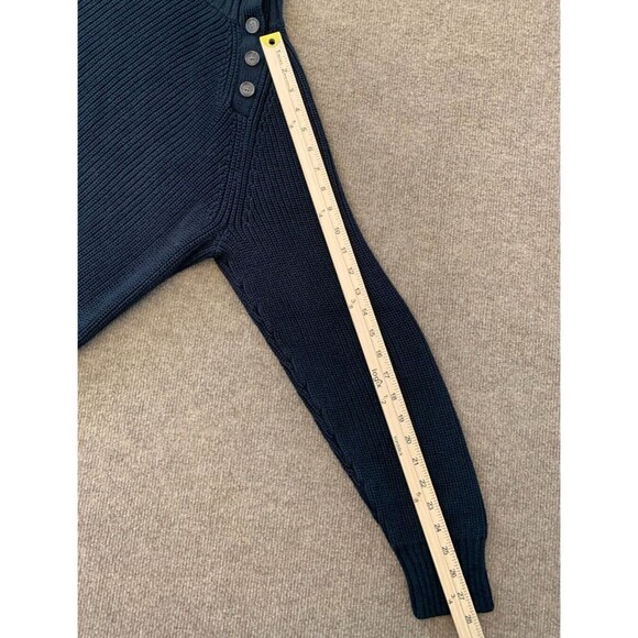 J Crew Mock Neck Sweater Mens XL Long Sleeve Knit Black Cotton Pullover - Picture 6 of 8